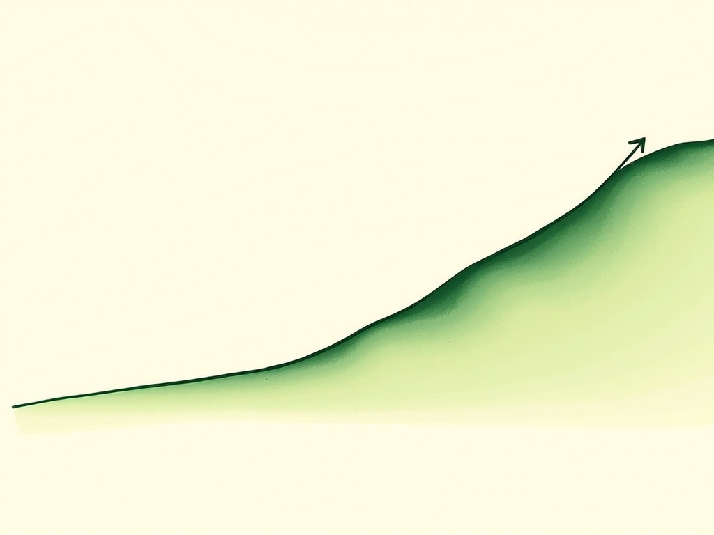 Abstrakte redaktionelle Illustration einer Cashflow-Zeitlinie